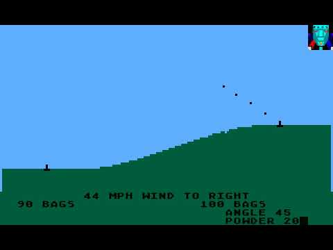 Atari 800 Game: Mountain shoot (1980 Adenture International)