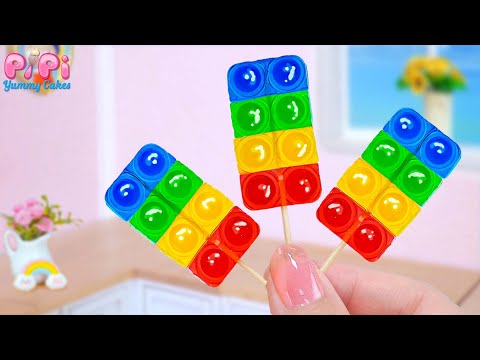 Mini POP IT Jelly Fun💘How To Make Miniature Rainbow Jelly Sticks Recipe🌈Pipi Yummy Cake