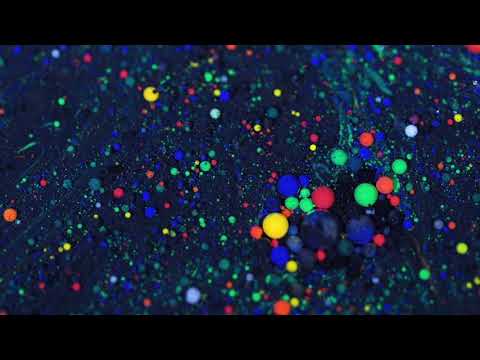 Fluorescent Drops Floating on top of Water | HD Relaxing Screensaver