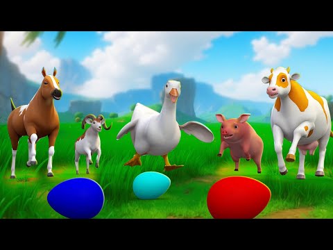 Duck Eggs Epic Rescue Adventure - Farm Animals Eggs Chase Cow, Horse, Sheep, Ducks Farm Diorama