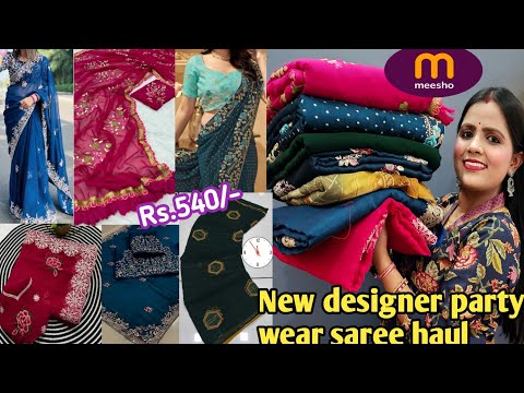 Meesho Top 7 Designer Saree Haul/Meesho saree haul/Meesho haul/Designer/Wedding/Partywear Sarees