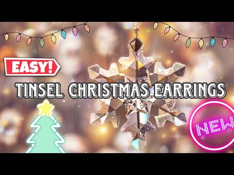 💕EASY💕 CHRISTMAS TINSEL EARRINGS #tinselearrings #christmasearrings