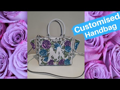 One of a kind custom personalised Rebecca Minkoff mini MAB tote handbag 🌹 unique hand painted purse