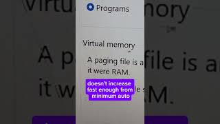 Download more RAM! Virtual memory is A THING... but even Windows 11 sometimes doesn't ramp it up