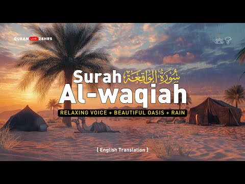 SURAH WAQIAH سورة الواقعة | HEART TOUCHING VOICE & RAINY DESERT SUNRISE