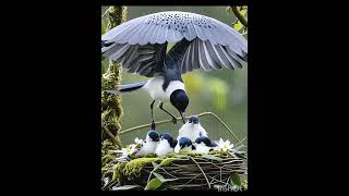 The mother Birds Protects the chicks during the storm #birdsoftheworld #birds #shortsfeed