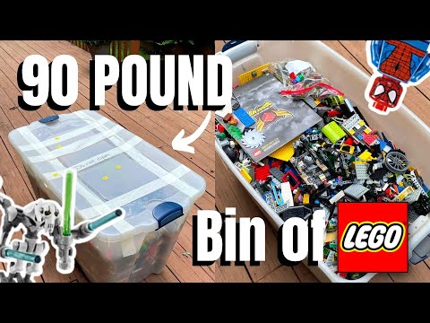 90 POUND BIN of LEGO!? - 100+ Minifigures, Cool Parts, and More!