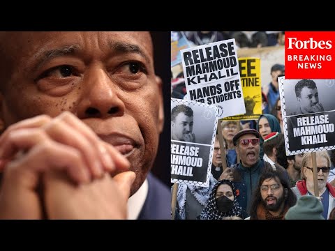 Mayor Eric Adams Asked About New Yorkers Afraid To Protest After Mahmoud Khalil's Arrest By ICE