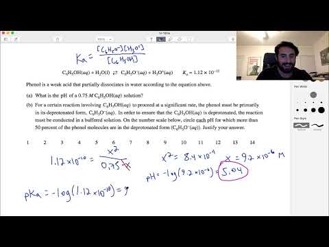 AP Chemistry Short Answer Question 1 (Acid-Base Equilibria)