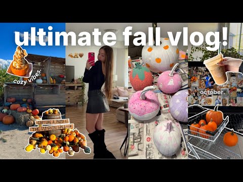 cozy fall vlog 🍂🤎 book haul, painting pumpkins, fall festival, current reads, family time & more!