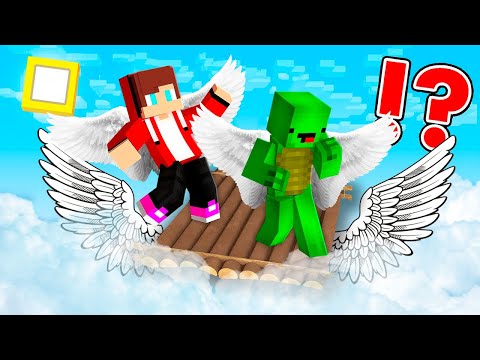 JJ And Mikey SURVIVE On The Flying Island With WINGS In Minecraft - Maizen