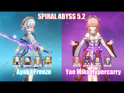 C0 Ayaka Freeze & C0 Yae Miko Hypercarry | Spiral Abyss 5.2 | Genshin Impact