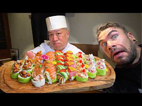 ATTEMPTING A 2 HOUR EATING CHALLENGE VS A MASTER SUSHI CHEF IN JAPAN! | Joel Hansen