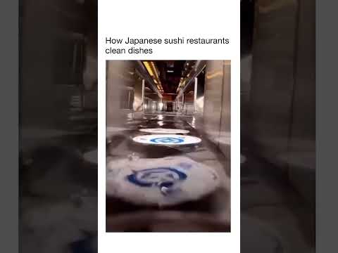 How Japanese sushi restaurants clean dishes #ytshorts #viral