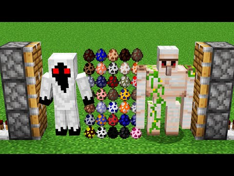 Entity 303 + x200 iron golems and all eggs minecraft combined