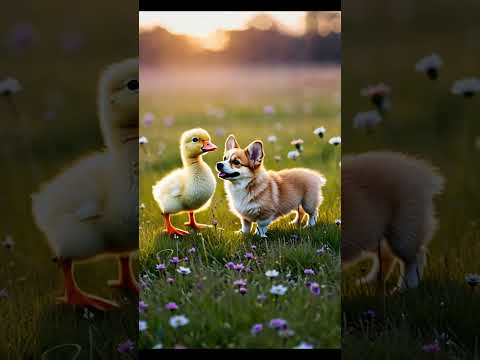 dog & chick friendship #dogshorts #dog #chicks #trending