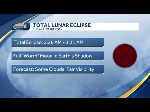 New Hampshire forecast for Friday's total lunar eclipse