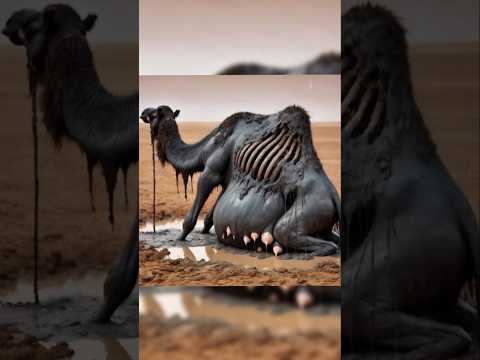 loaded weak camel 🐪 lying in desert🏝️ #youtubeshorts #shorts #camel #whitecamel #weakanimals