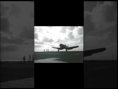 F4U Corsair close call on the USS Guadalcanal CVE-60 - #shorts #worldwar2 #aviation #f4 #corsair