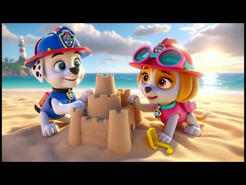 SKYE & MARSHALL Play on the Beach✨!!! - Happy Life Story | Paw Patrol Ultimate Rescue | Rainbow 3