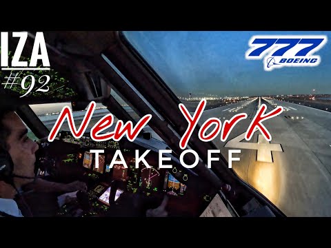 B777 JFK 🇺🇸 New York | TAKEOFF 04L | 4K Cockpit View | ATC & Crew Communications