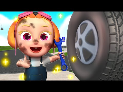 Car Repair Shop Song | Baby and Daddy Fix the Car Together | Rosoo Nursery Rhymes & Kids Songs