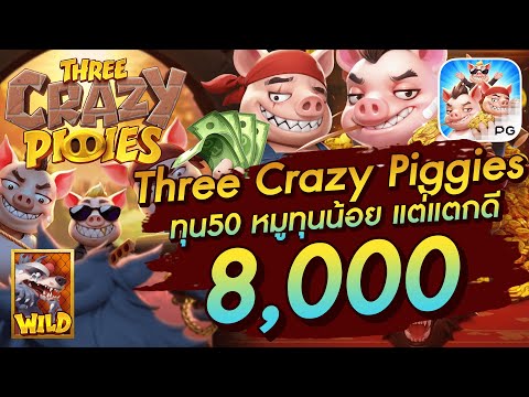 สล็อตเว็บตรง สล็อตpg สล็อตแตกง่าย Three Crazy Piggies ทุน50 หมูทุนน้อย แต่แตกดี  8,000