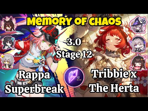 E0S0 Rappa Superbreak & E0S0 Tribbie x The Herta Memory of chaos stage 12 clear / Hsr