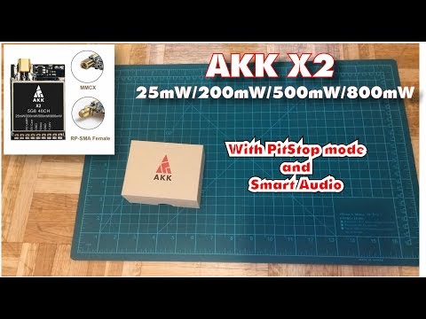 AKK X2 5.8Ghz 40CH 25mW/200mW/500mW/800mW Switchable FPV Transmitter