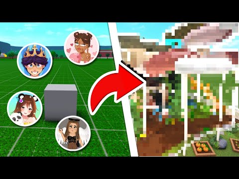 4 BLOXBURG YOUTUBERS Make a Build WITHOUT Communicating?!