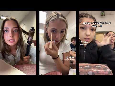 GRWM in class - TikTok Compilation