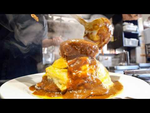 A 450g Hamburger Steak! A Mega-Sized Curry That Wows Customers丨Japanese Good Old Diner