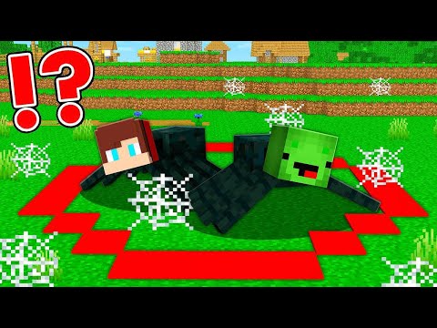 SPIDERS MIKEY And JJ Survive In The RED CIRCLE In Minecraft - Maizen