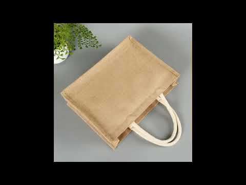 Customized Printing Eco friendly Reusable Hemp Shopping Grocery Bags Recyclable Linen Jute Tote Bag