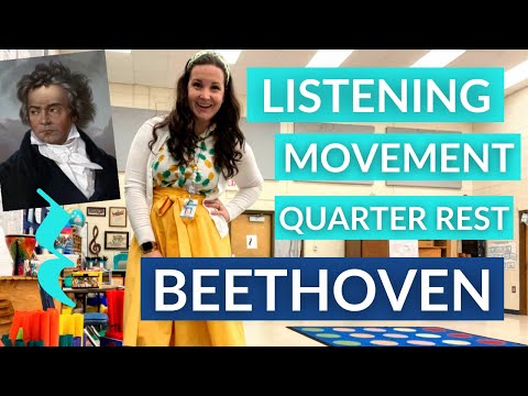 Movement + Quarter Rest Lesson with Beethoven's 7th Symphony for 2nd Grade Music Lessons