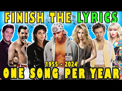 Finish The Lyrics - One Song per Year 1955 - 2024🎶 Music Mega Quiz