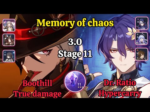 E0S0 Boothill True damage & E0S0 Dr. Ration Hypercarry Memory of chaos stage 11 Clear / Hsr