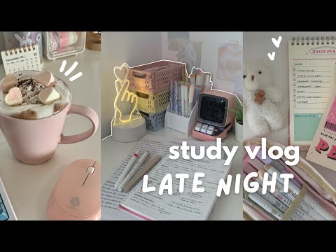 Late night study vlog 🧸 revising, note taking, making pasta, being productive, ft. Edrawmind