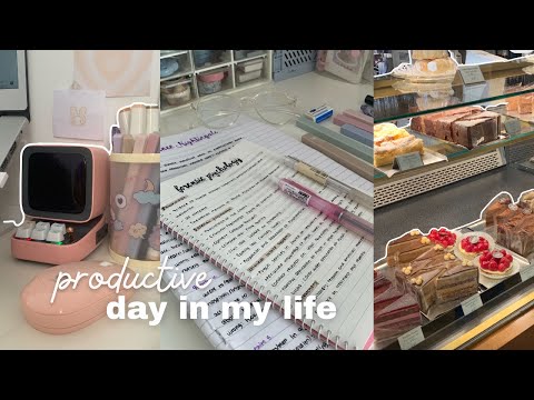 Study vlog 🍓a productive day in my life, cute stores, sunsets, strawberry sando etc.