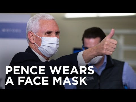 This time, Pence wears mask as he tours Indiana plant