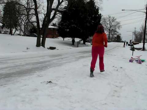 Me sledding and Caetie crushing Silas