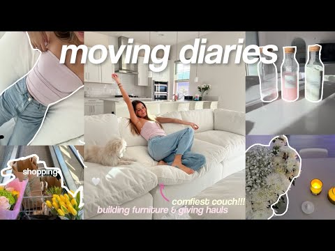 moving diaries♡cloud couch, living room + decorating! move in vlog 3