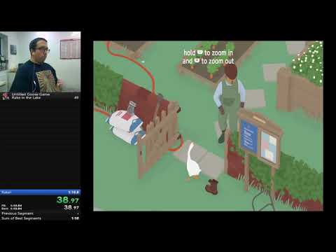 Untitled Goose Game - Rake In the Lake category speedrun in 1:08.89