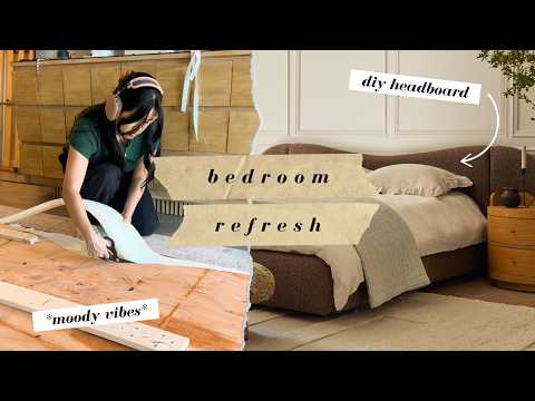 COZY JAPANDI BEDROOM REFRESH *under $100 budget* (pt. 1) | diy headboard + thrifted decor