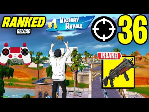 36 Elimination Solos "Ranked RELOAD” Gameplay Wins (Fortnite Chapter 6 PS4 Controller)