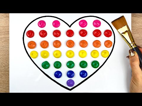 Painting a Perfect HEART from Dots |  Easy Acrylic Painting Techniques