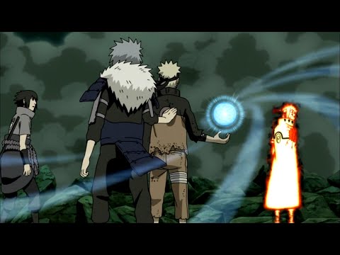 Only Naruto Sage Mode Able Attack Jinchuriki Obito - Naruto and Tobirama Rasengan Raijin Combo