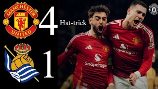 🔴 Manchester United vs Real Sociedad 4-1 | Bruno Fernandes Hat-trick | HIGHLIGHTS | Europa League