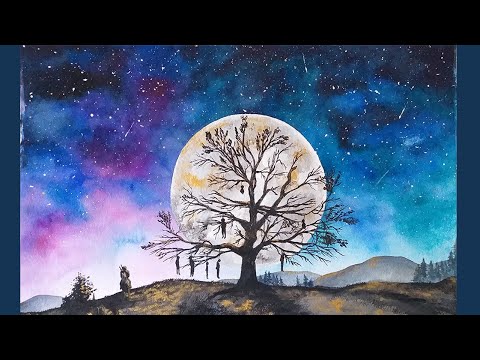 Hanging Tree from The Witcher 3:Wild Hunt | Watercolor Speedpainting