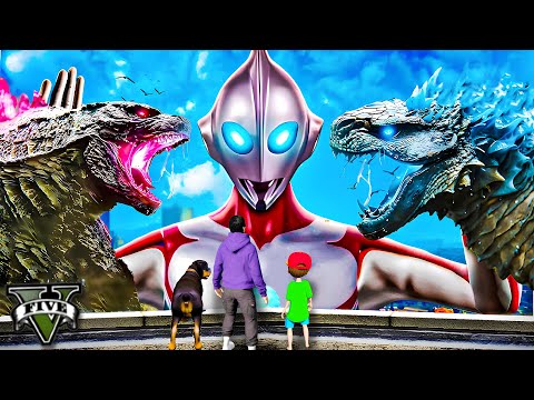 Ultraman နဲ့ ဂေါ်ဇီလာကြီးနှစ်ကောင်ရဲ့ တိုက်ပွဲ | Ultraman VS Godzilla in GTA V | SMART On Live